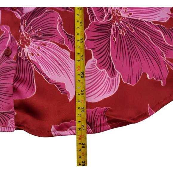 Bailey 44 Womens Red & Pink Floral Long Sleeve Button-Up Shirt. Size L, NWT - Picture 7 of 8